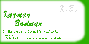 kazmer bodnar business card